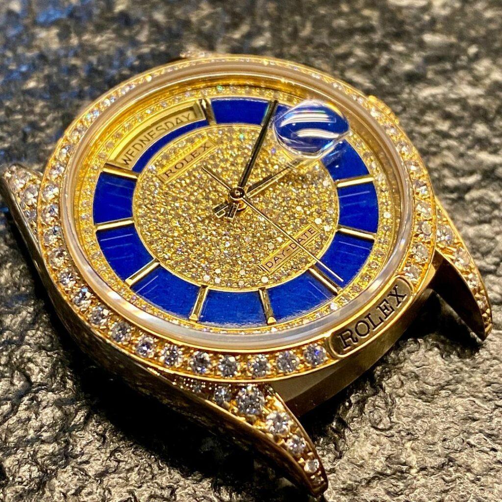 Rolex 18138 with blue enamel carousel dial