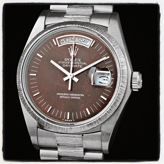Rare white gold barked Day-Date